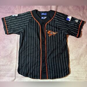 Vintage 90s Starter Baltimore Orioles Pinstripe Baseball Jersey Size Medium MLB